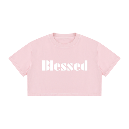 Women's Mineral Wash Cotton Crop T-Shirt