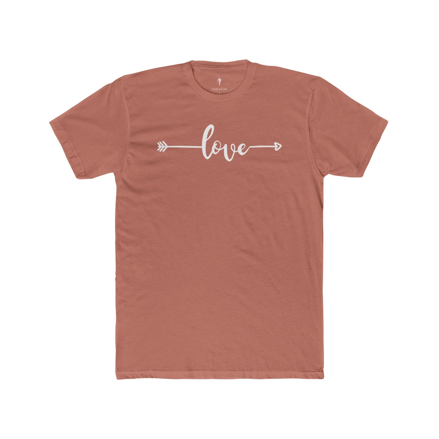 Love Arrow Tee — Women's Casual Rust Cotton Shirt