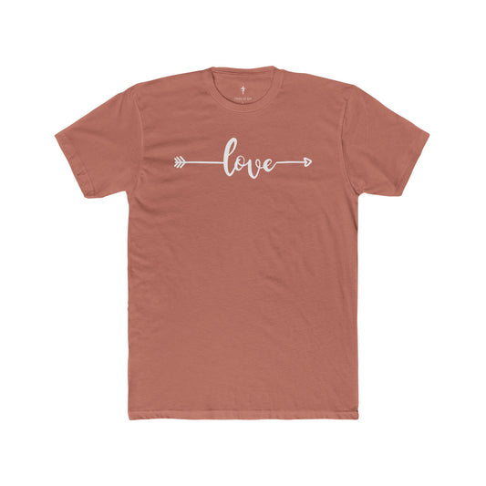Love Arrow Tee — Women's Casual Rust Cotton Shirt