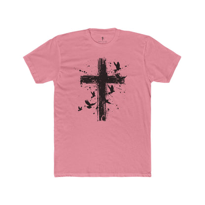 Grunge Cross & Doves T-Shirt — Christian Faith Graphic Tee