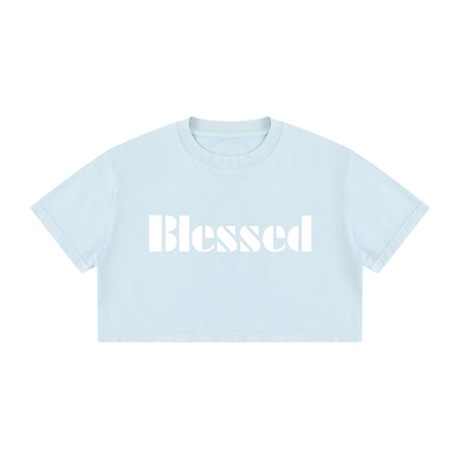 Women's Mineral Wash Cotton Crop T-Shirt